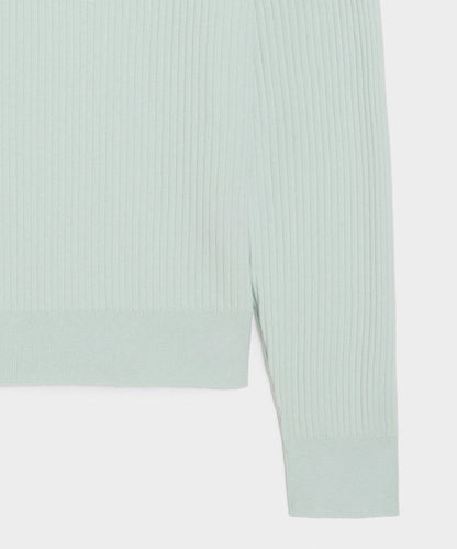Todd Snyder Ribbed Cotton-Cashmere Sweater Polo - Mint