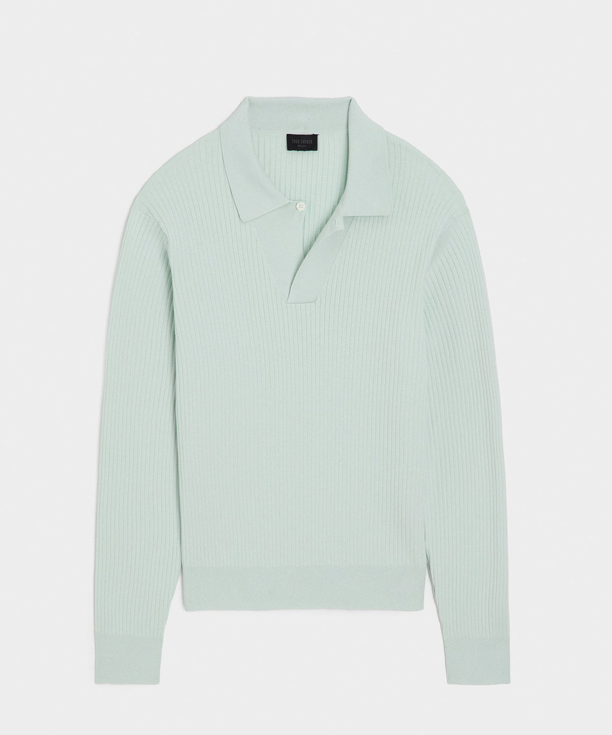 Todd Snyder Ribbed Cotton-Cashmere Sweater Polo - Mint