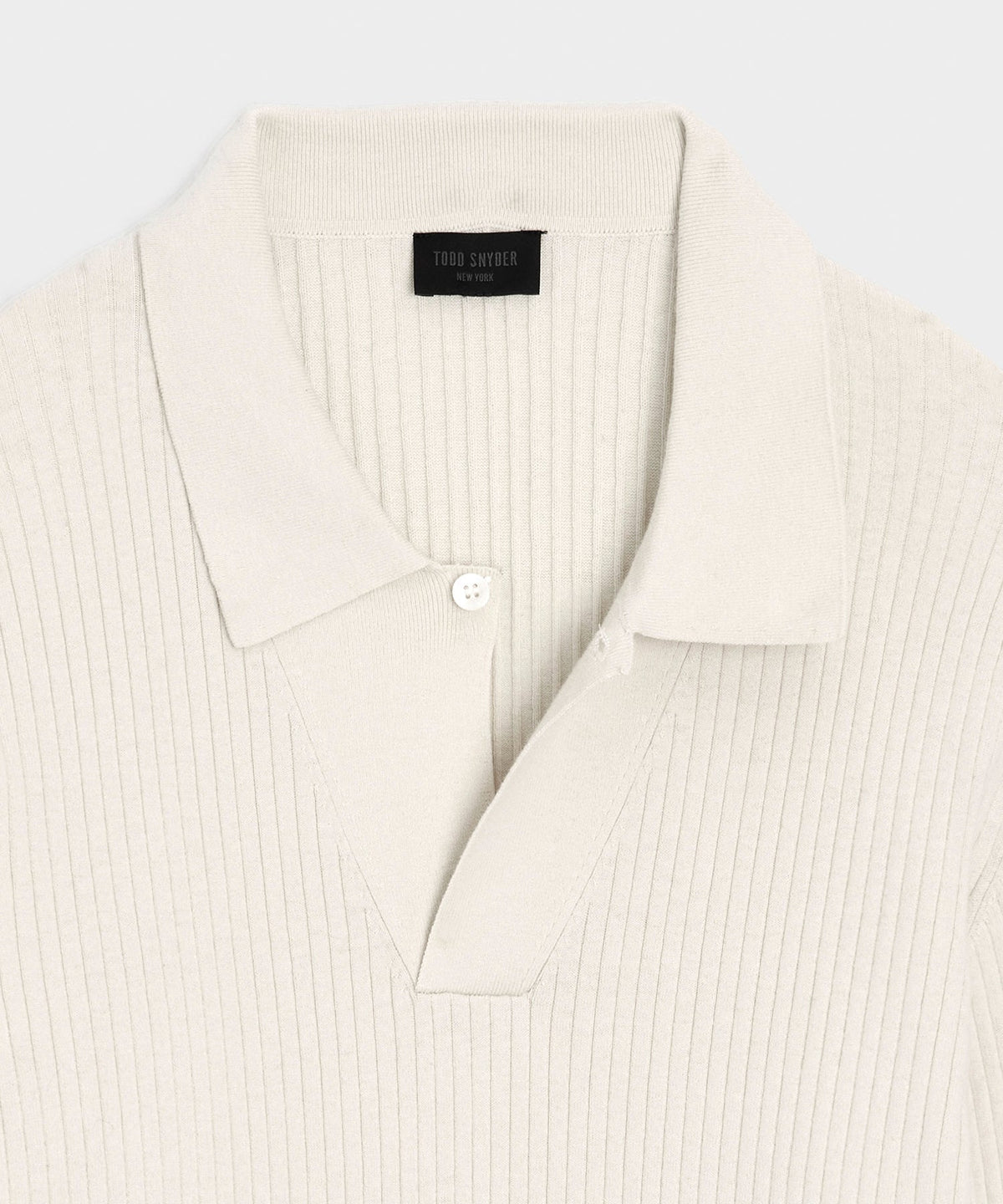Todd Snyder Ribbed Cotton-Cashmere Sweater Polo - Bisque