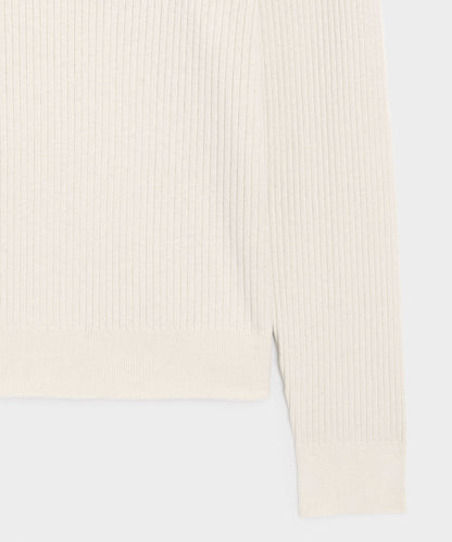 Todd Snyder Ribbed Cotton-Cashmere Sweater Polo - Bisque