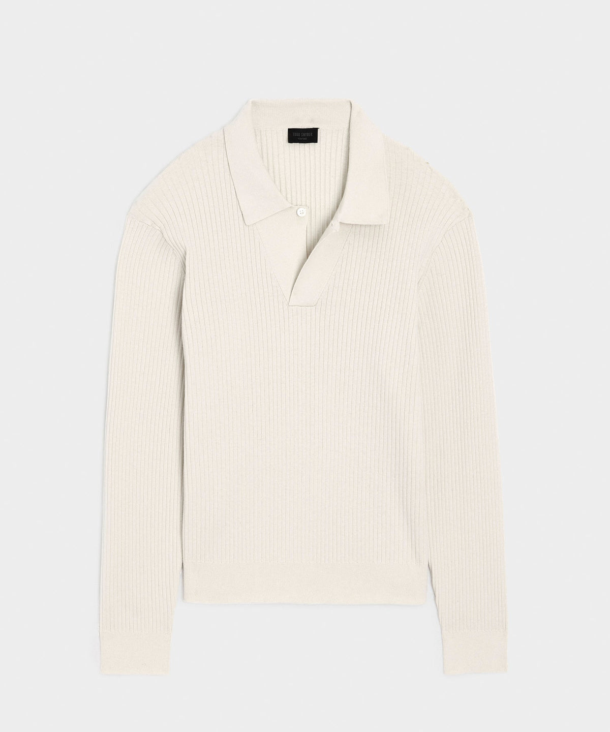 Todd Snyder Ribbed Cotton-Cashmere Sweater Polo - Bisque