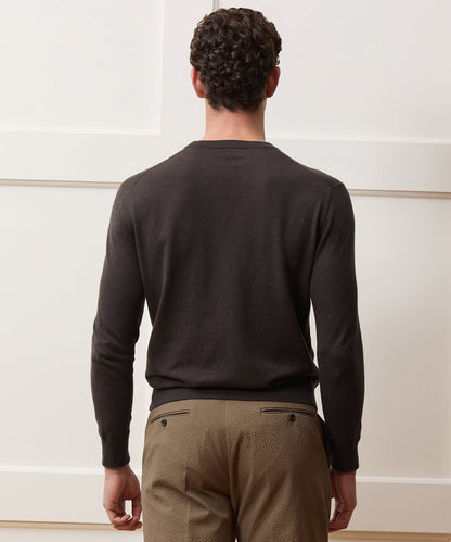 Todd Snyder Cotton-Cashmere Crewneck Sweater - Caviar