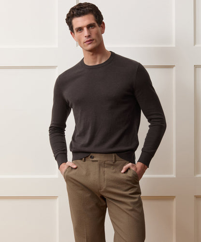Todd Snyder Cotton-Cashmere Crewneck Sweater - Caviar