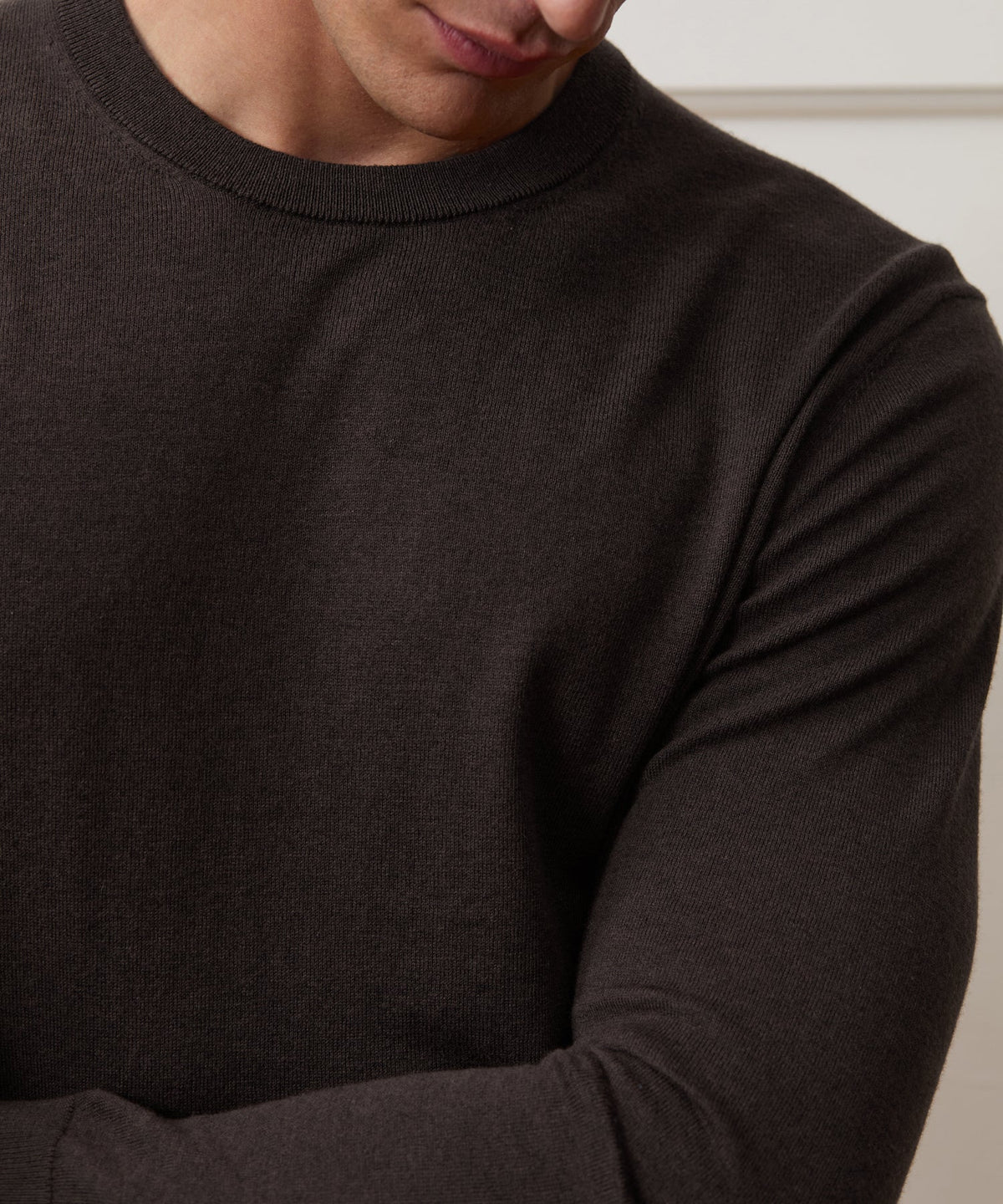 Todd Snyder Cotton-Cashmere Crewneck Sweater - Caviar