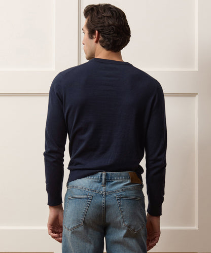 Todd Snyder Cotton-Cashmere Crewneck Sweater - Navy