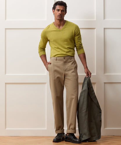 Todd Snyder Cotton-Cashmere V-Neck - Green Leaf