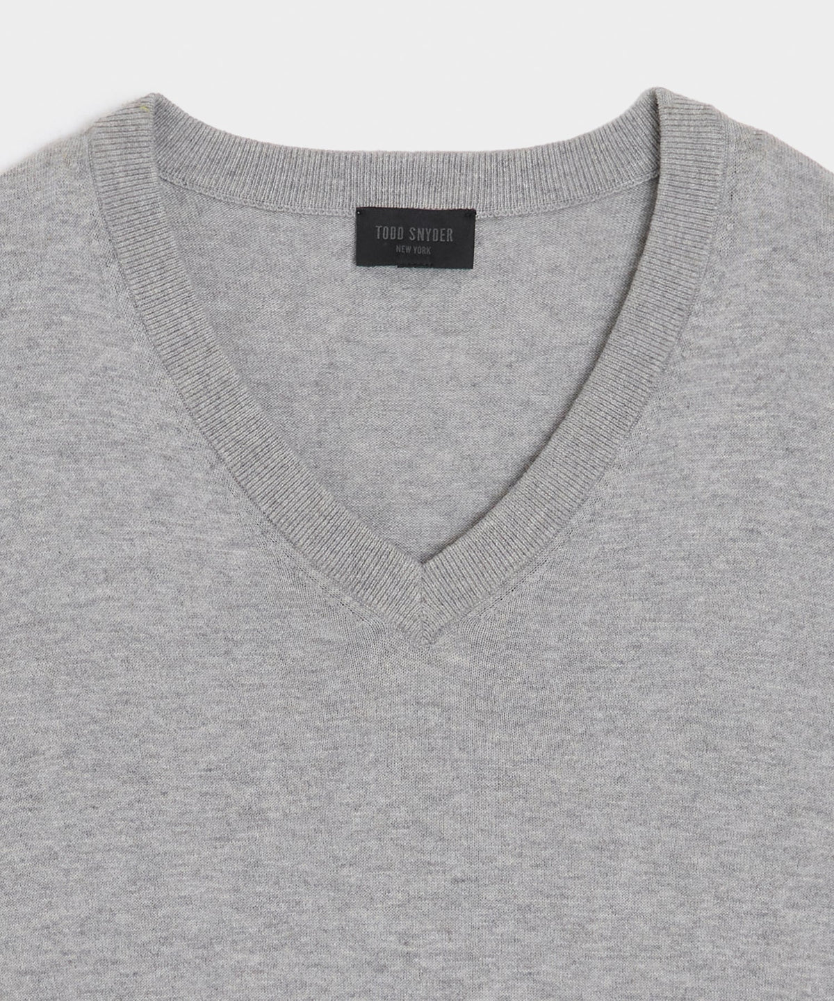 Todd Snyder Cotton-Cashmere V-Neck - Heather Grey