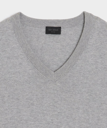 Todd Snyder Cotton-Cashmere V-Neck - Heather Grey