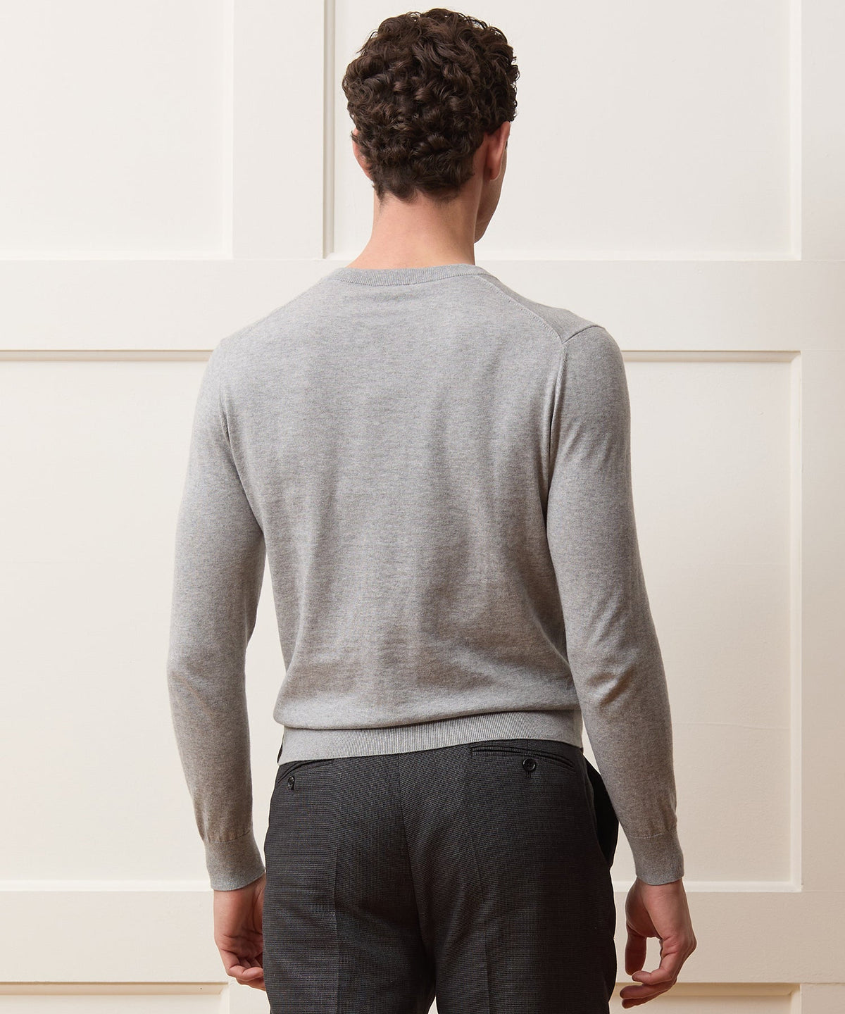 Todd Snyder Cotton-Cashmere V-Neck - Heather Grey