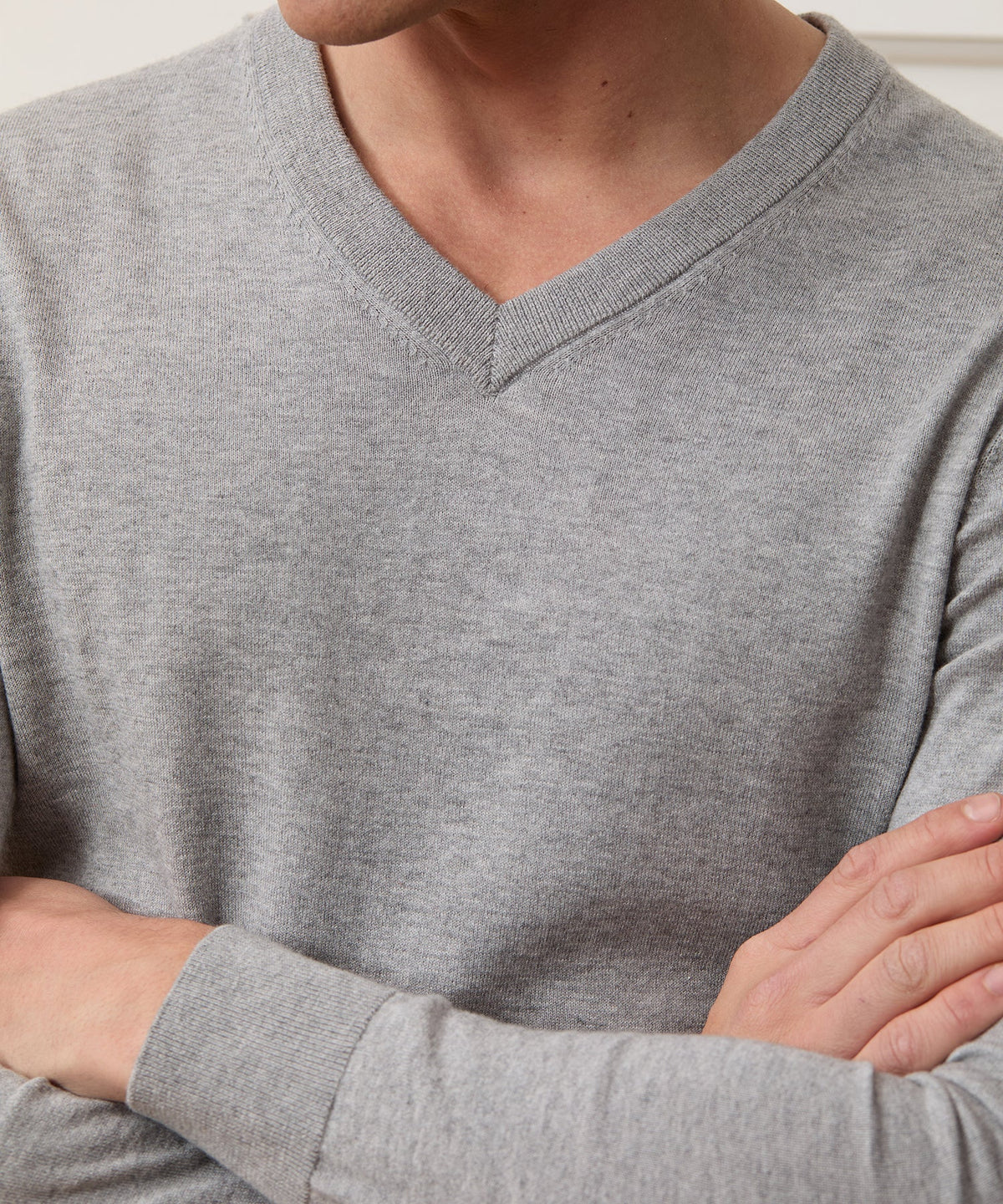 Todd Snyder Cotton-Cashmere V-Neck - Heather Grey