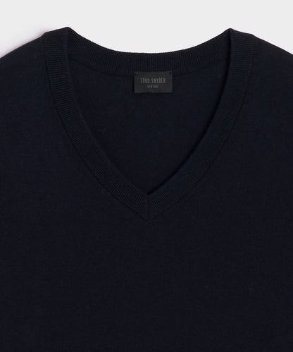 Todd Snyder Cotton-Cashmere V-Neck - Navy