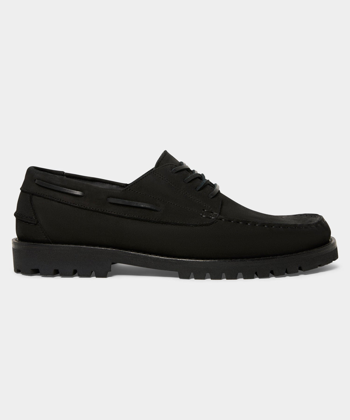 Todd Snyder Lug Sole Boat Shoe - Black