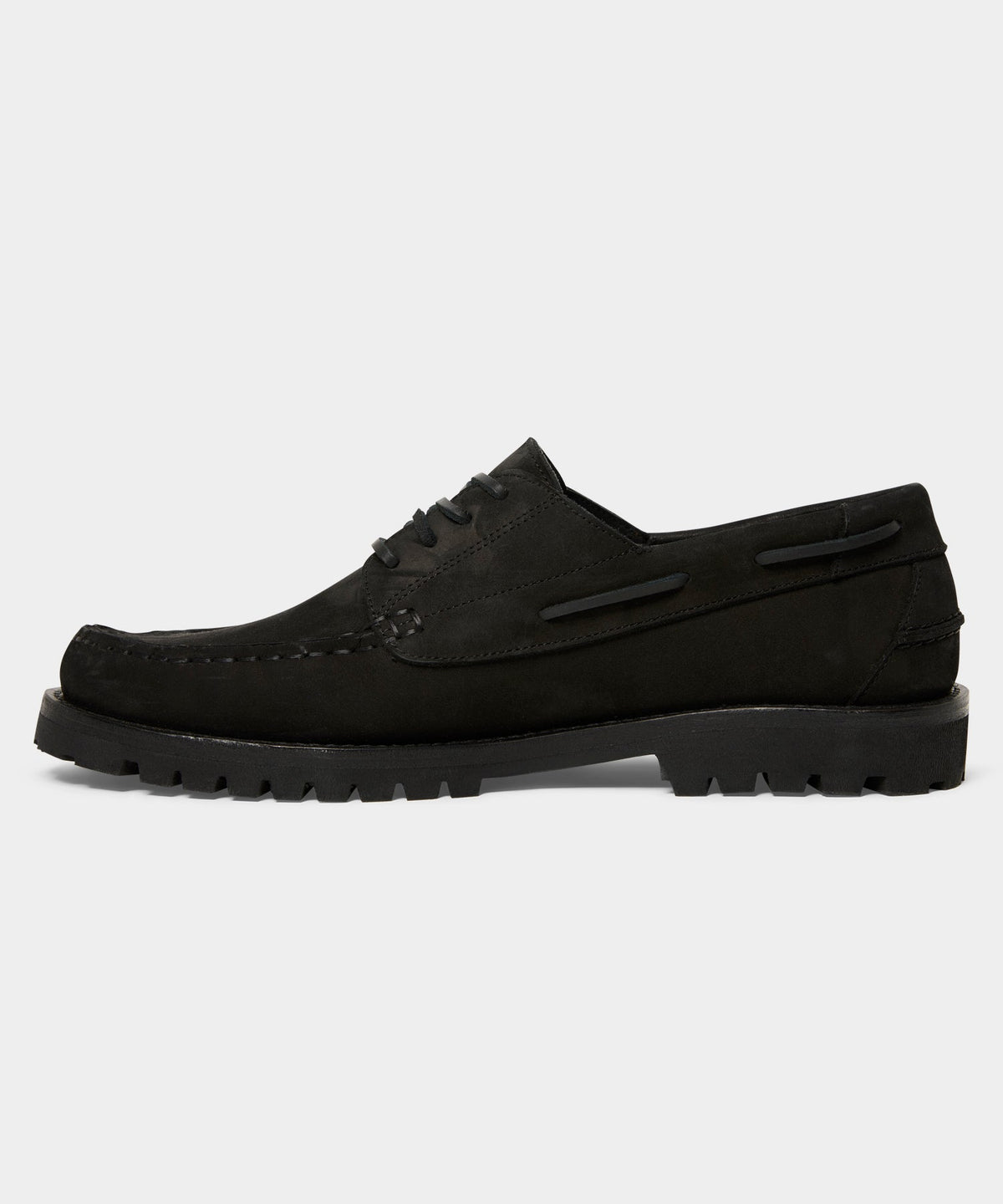 Todd Snyder Lug Sole Boat Shoe - Black