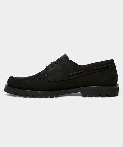 Todd Snyder Lug Sole Boat Shoe - Black