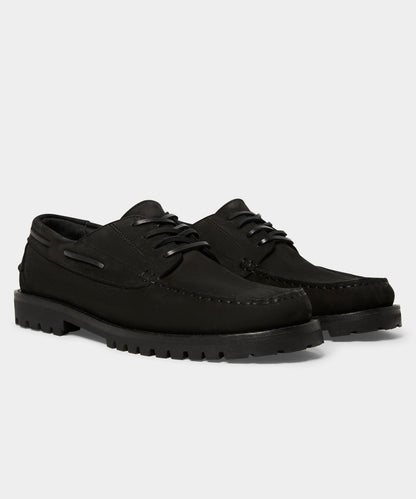 Todd Snyder Lug Sole Boat Shoe - Black