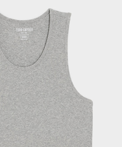 Todd Snyder Slim Ribbed Tank - Grey Heather