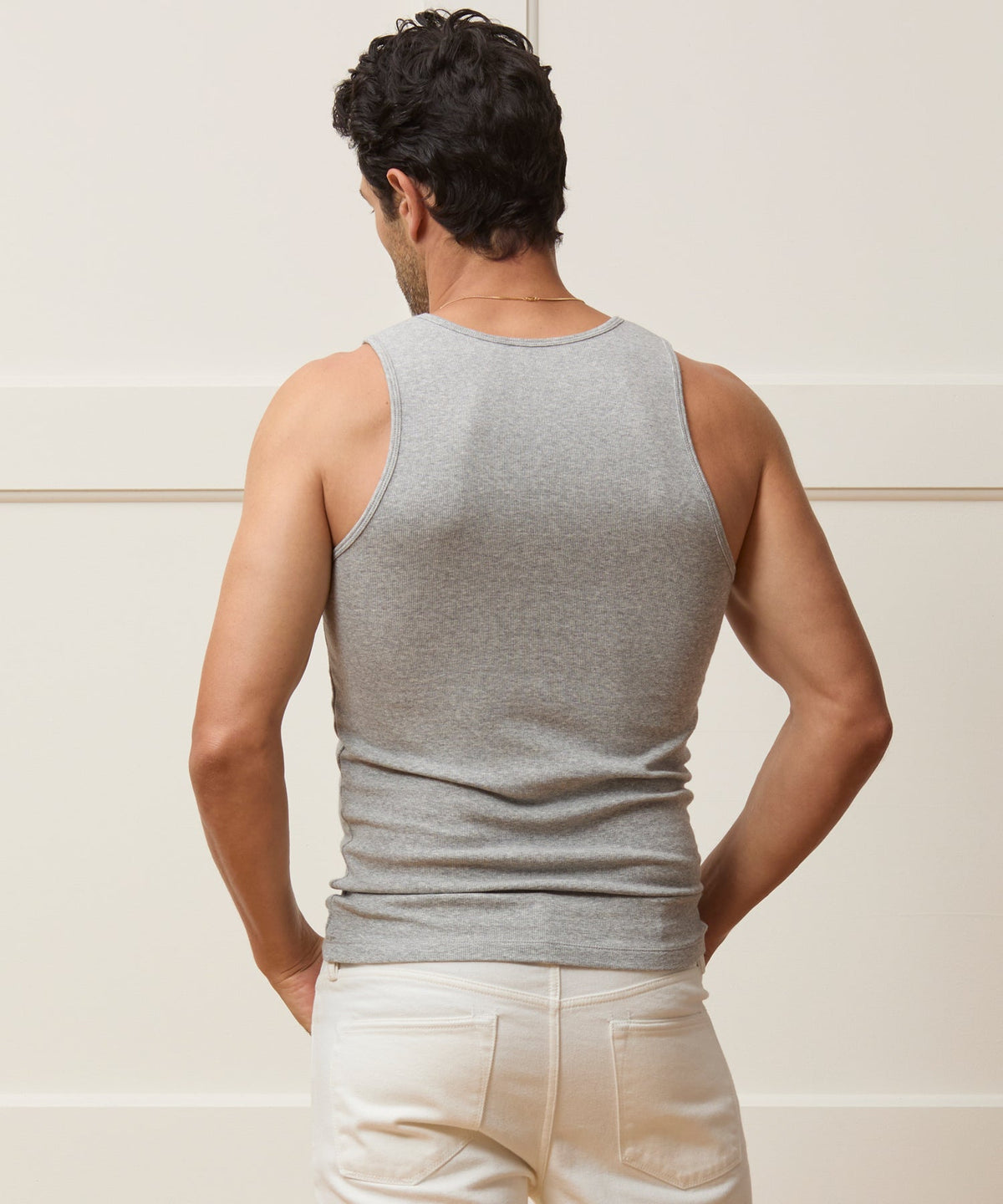 Todd Snyder Slim Ribbed Tank - Grey Heather