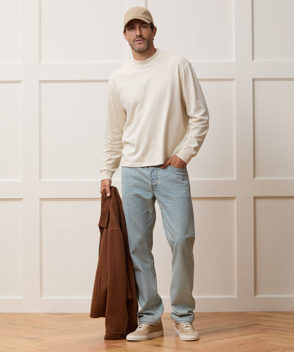 Todd Snyder Boxy Jersey Mockneck Tee - Chalk