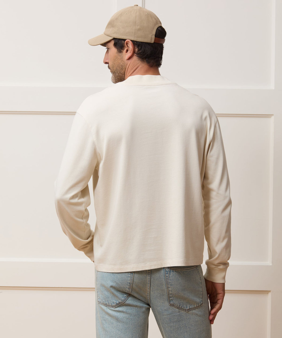 Todd Snyder Boxy Jersey Mockneck Tee - Chalk