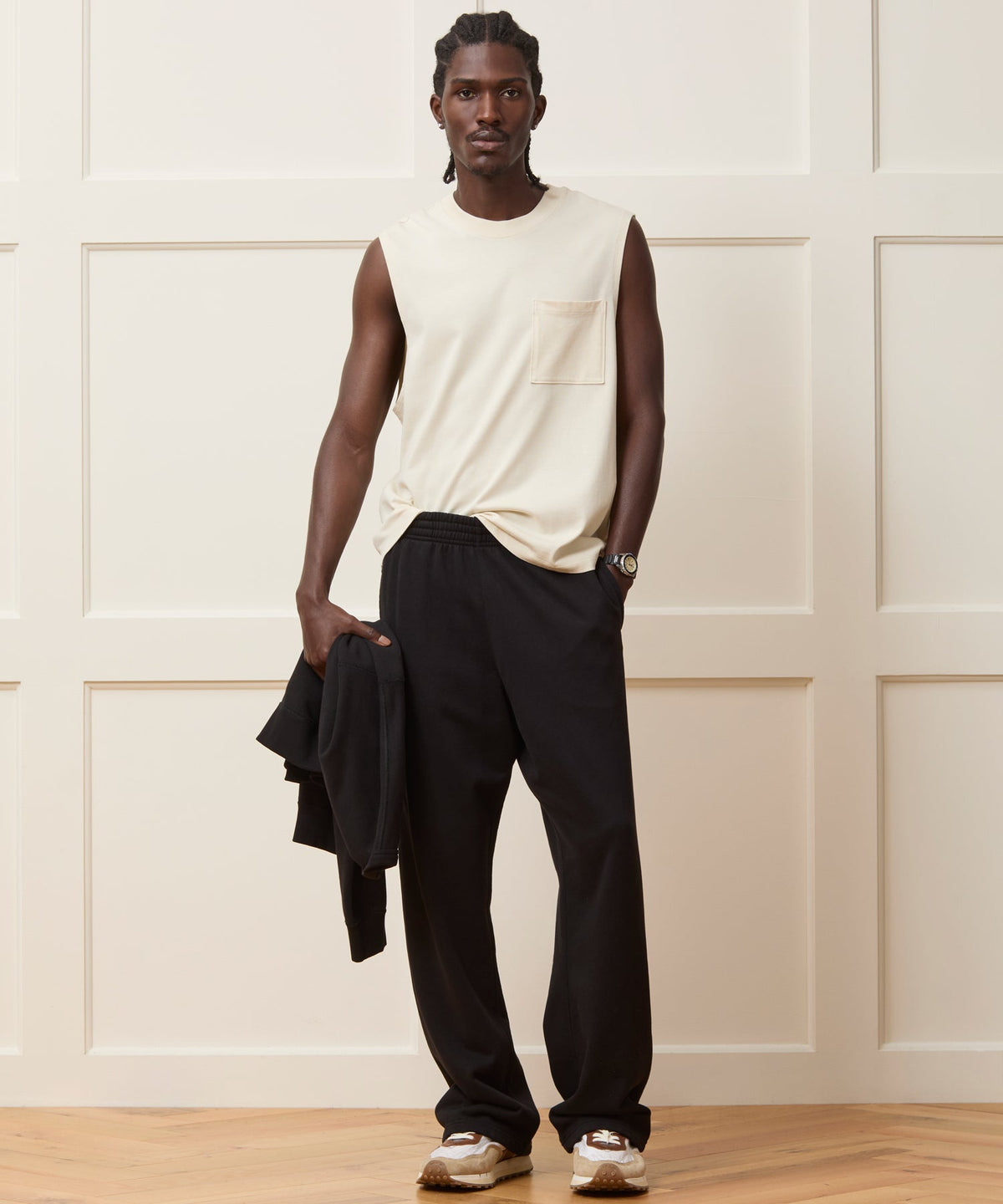 Todd Snyder Boxy Jersey Muscle Tank - Chalk