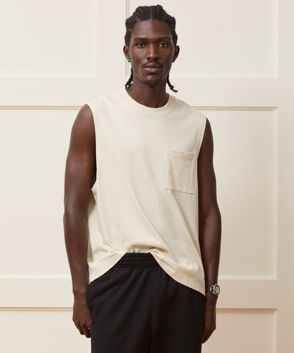 Todd Snyder Boxy Jersey Muscle Tank - Chalk