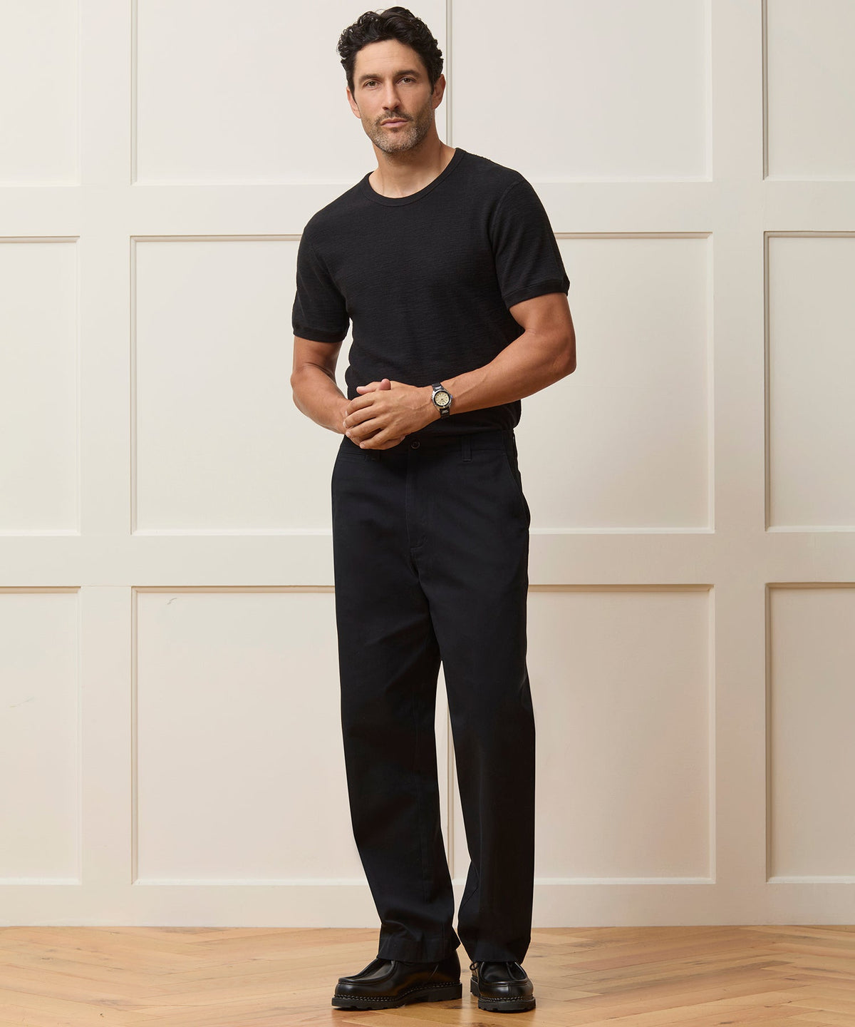 Todd Snyder Lightweight Mini Waffle Tee - Blacktop