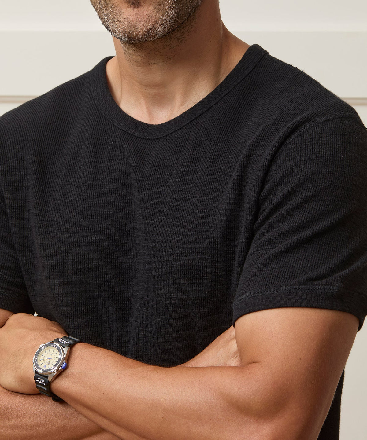Todd Snyder Lightweight Mini Waffle Tee - Blacktop