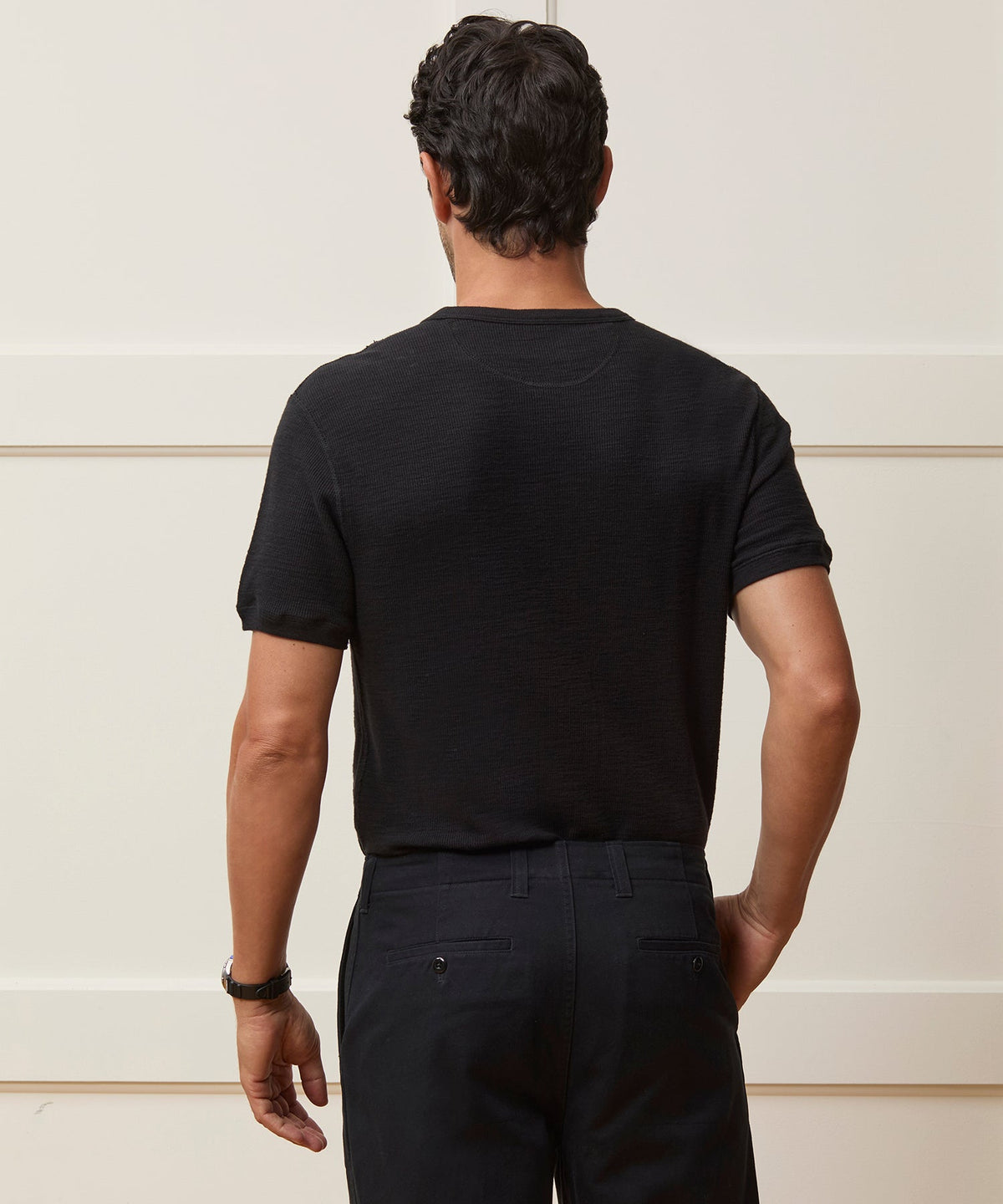 Todd Snyder Lightweight Mini Waffle Tee - Blacktop