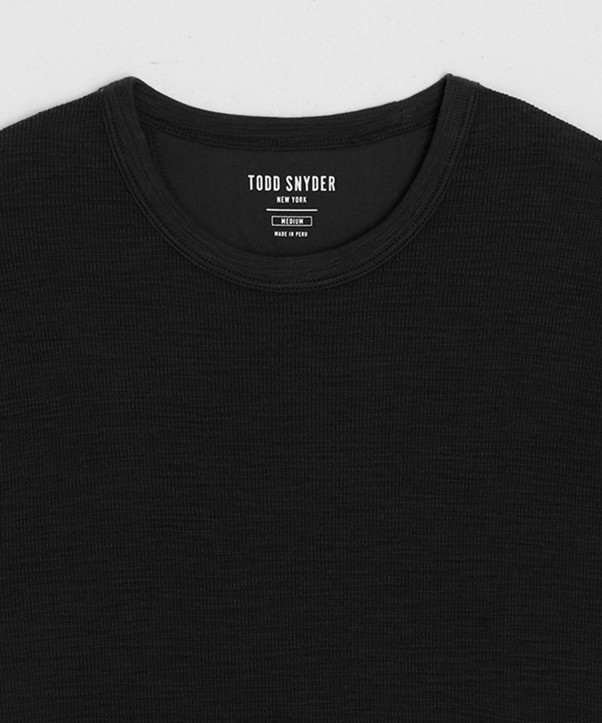 Todd Snyder Lightweight Mini Waffle Tee - Blacktop
