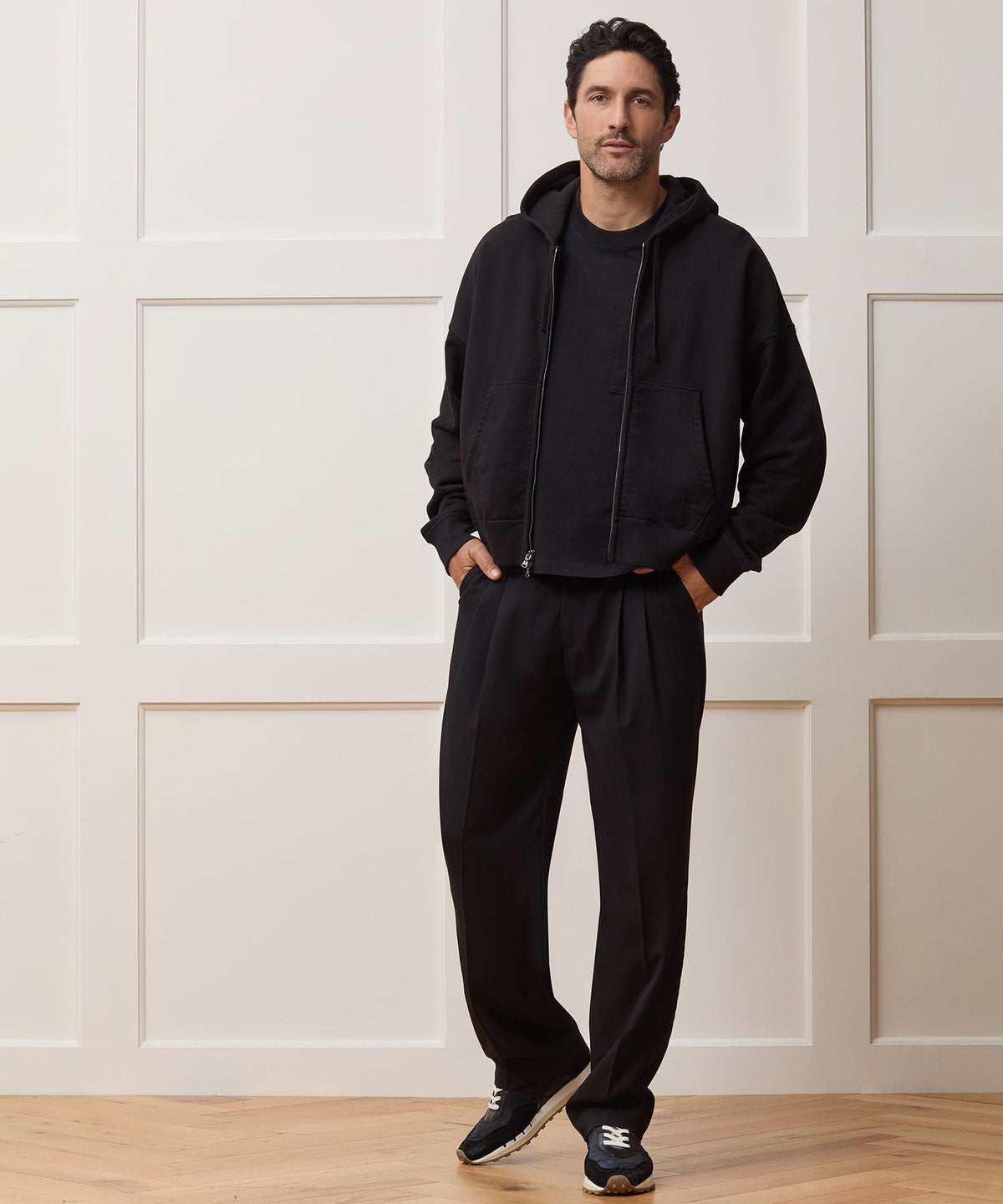 Todd Snyder Soho Full-Zip Sweatshirt - Pitch Black