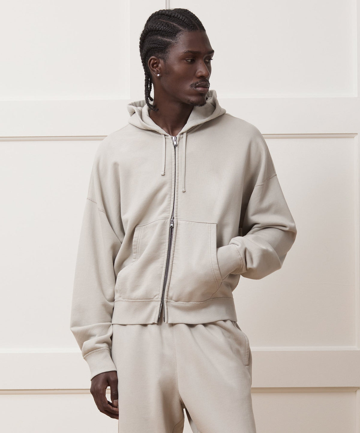 Todd Snyder Soho Full-Zip Sweatshirt - Stone