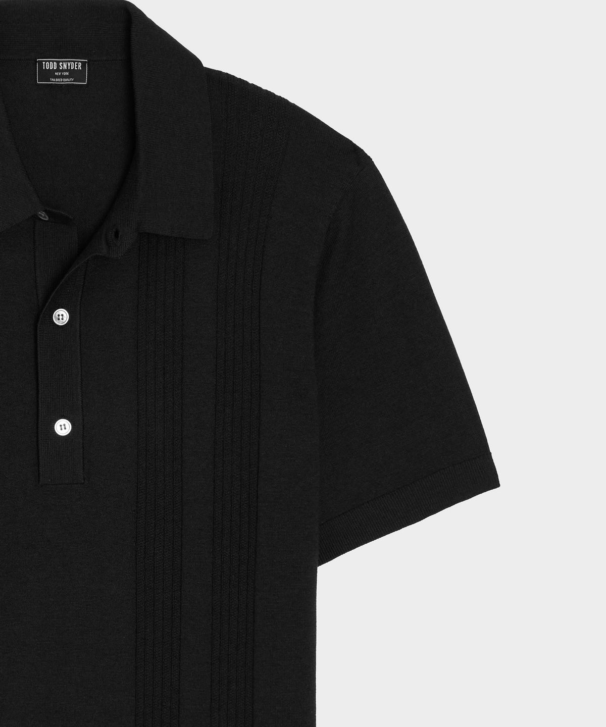 Todd Snyder Silk-Cotton Ribbed Sweater Polo - Dark Charcoal