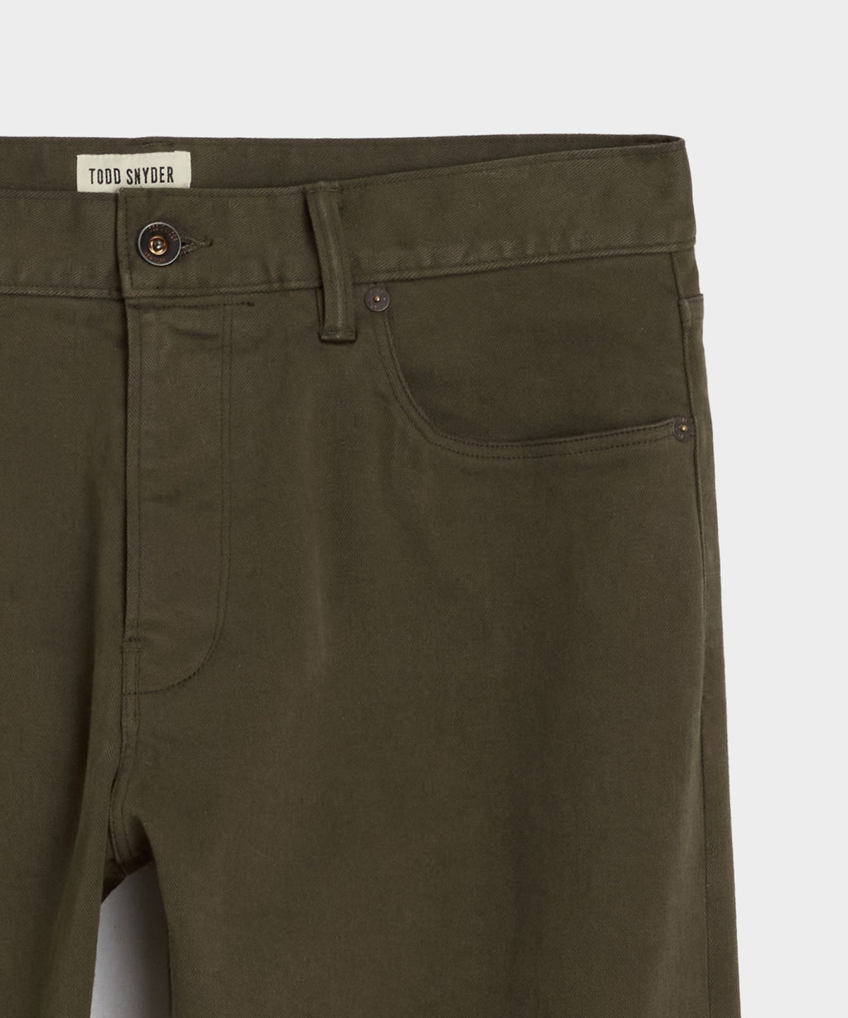 Todd Snyder Slim Fit 5-Pocket Chino - Olive Vine