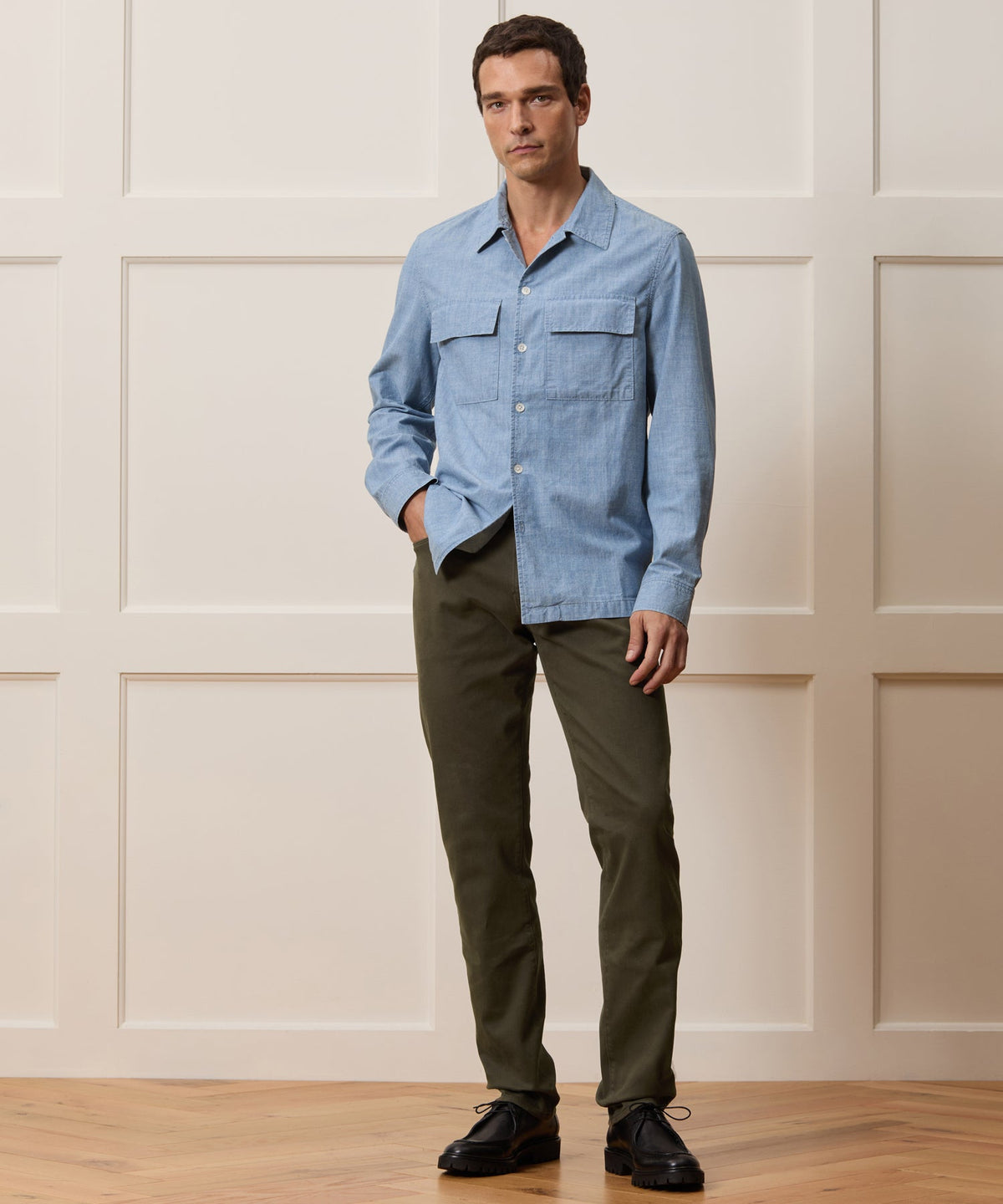 Todd Snyder Slim Fit 5-Pocket Chino - Olive Vine