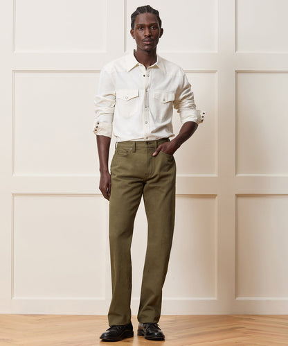 Todd Snyder Straight Garment-Dyed Jean - Olive