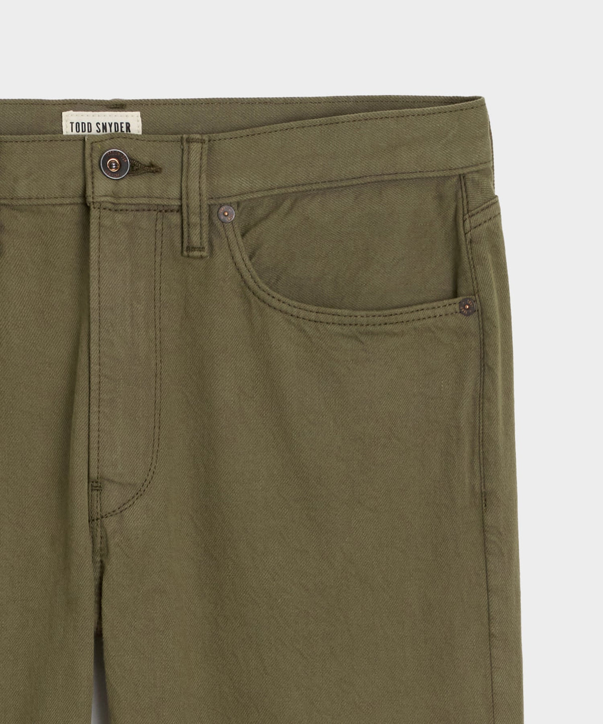 Todd Snyder Straight Garment-Dyed Jean - Olive