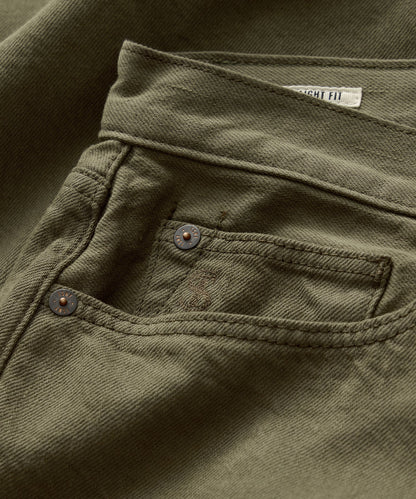 Todd Snyder Straight Garment-Dyed Jean - Olive