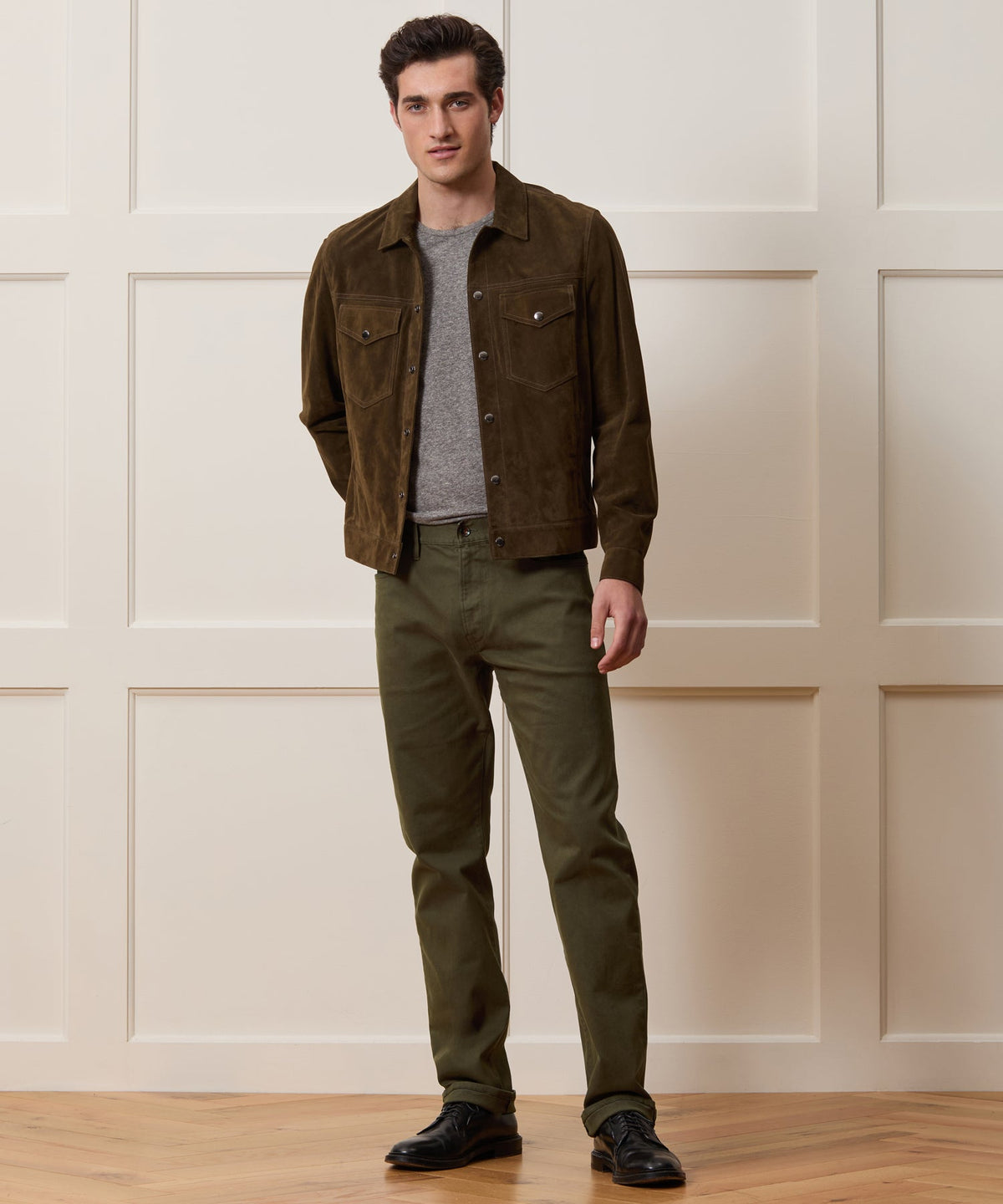 Todd Snyder Straight Fit 5-Pocket Chino - Olive Vine