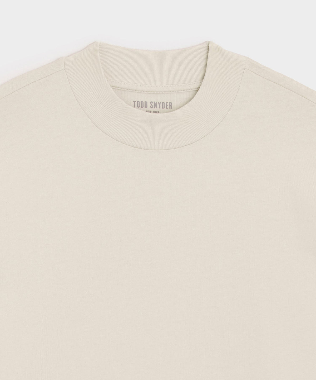 Todd Snyder Boxy Jersey Mockneck Tee - Chalk