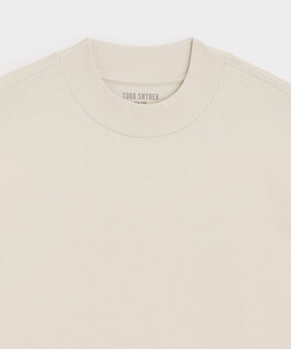 Todd Snyder Boxy Jersey Mockneck Tee - Chalk
