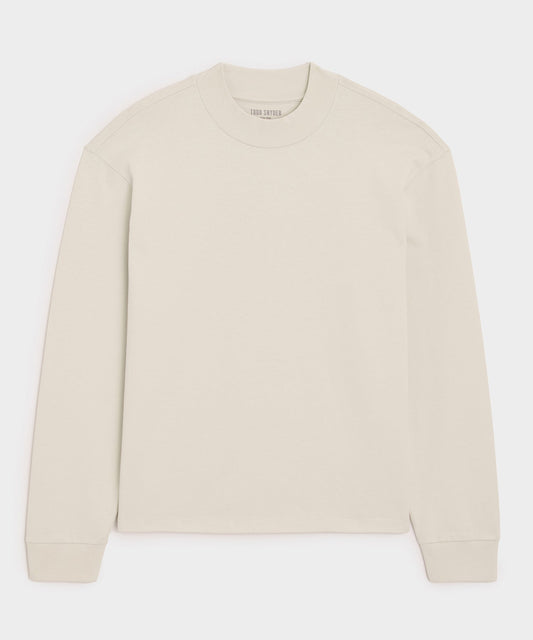 Todd Snyder Boxy Jersey Mockneck Tee - Chalk