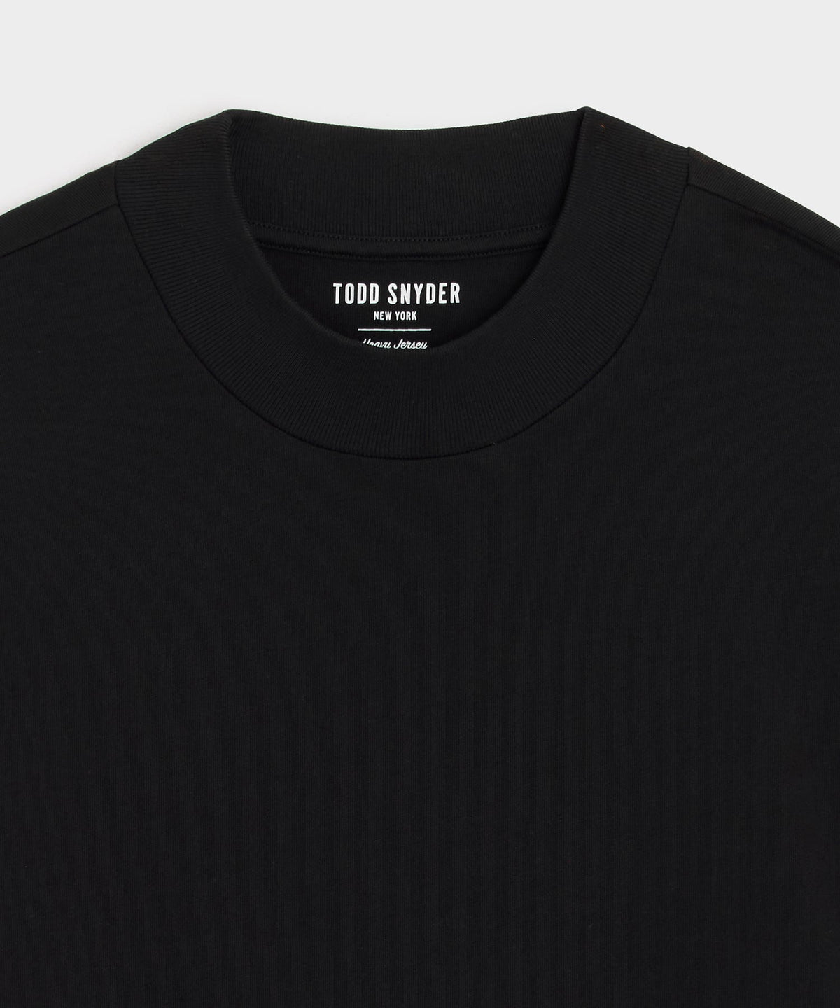 Todd Snyder Boxy Jersey Mockneck Tee - Black