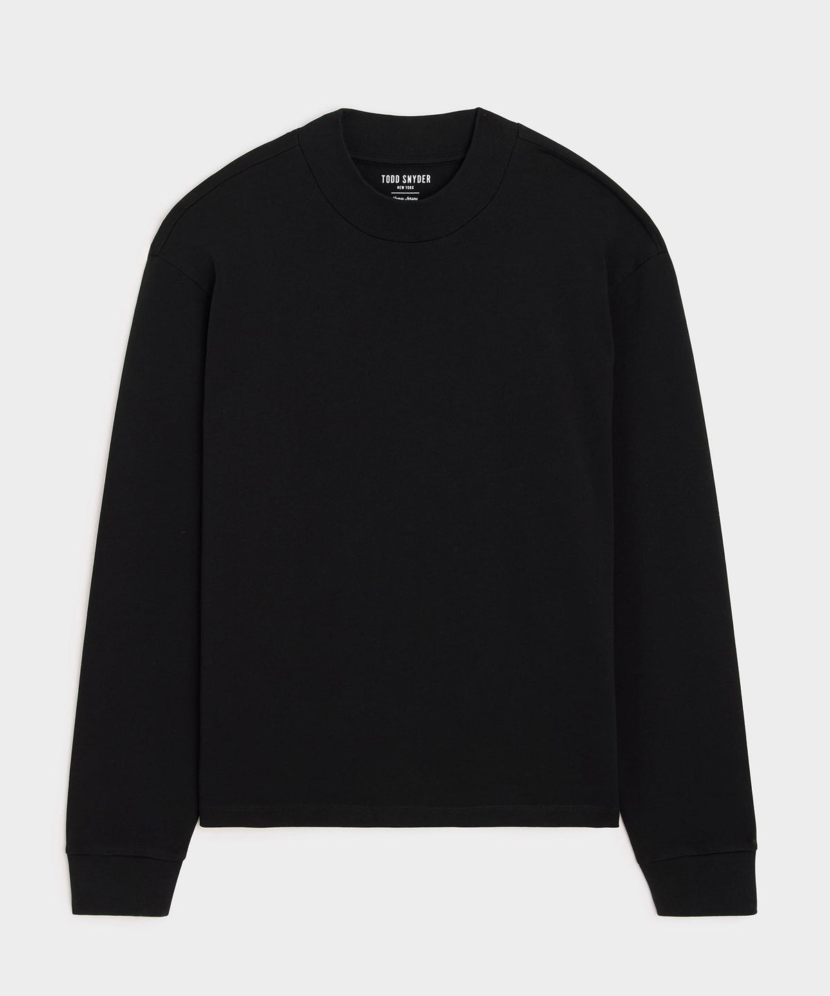Todd Snyder Boxy Jersey Mockneck Tee - Black