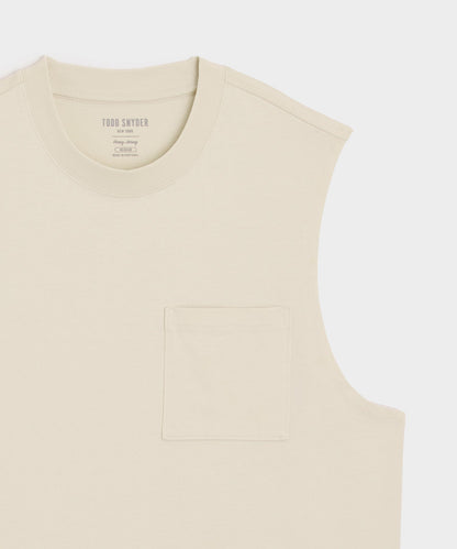 Todd Snyder Boxy Jersey Muscle Tank - Chalk
