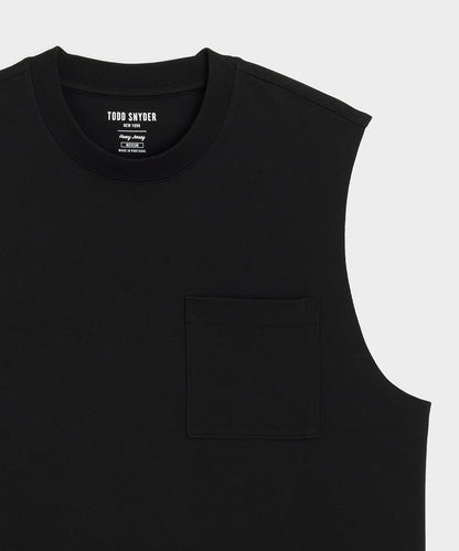 Todd Snyder Boxy Jersey Muscle Tank - Black