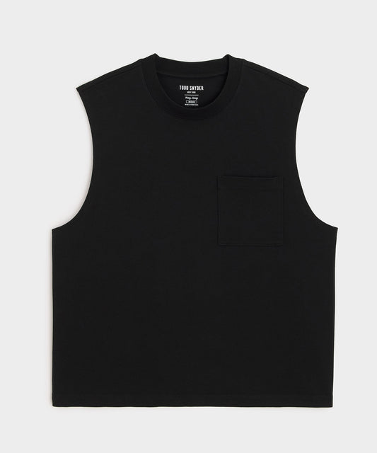 Todd Snyder Boxy Jersey Muscle Tank - Black