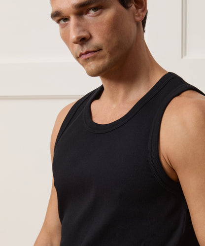 Todd Snyder Cotton Ribbed Tank - Black