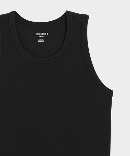 Todd Snyder Cotton Ribbed Tank - Black