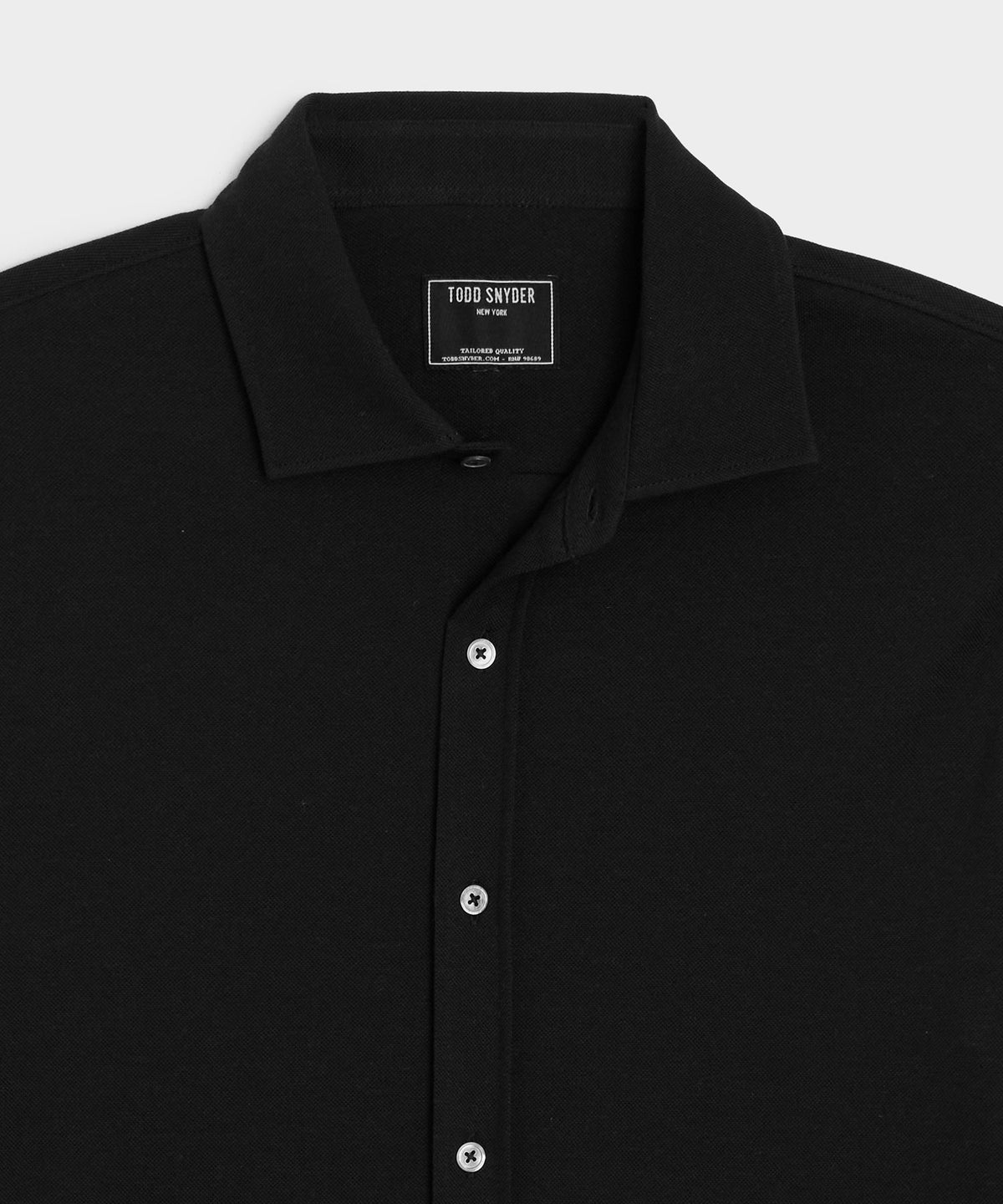 Todd Snyder Cotton-Cashmere Pique Dress Shirt - Black