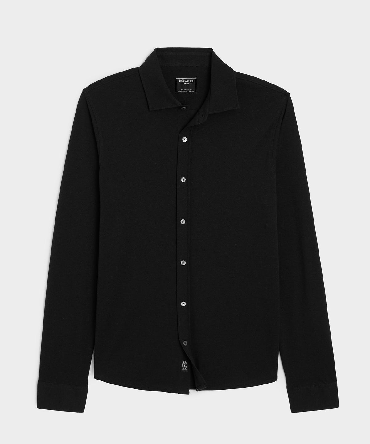 Todd Snyder Cotton-Cashmere Pique Dress Shirt - Black